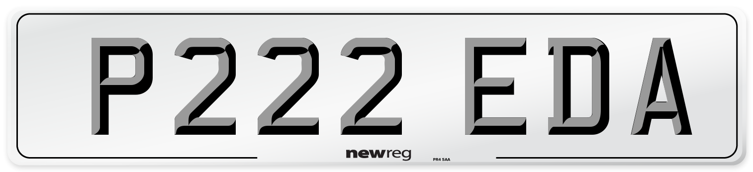 P222 EDA Number Plate from New Reg